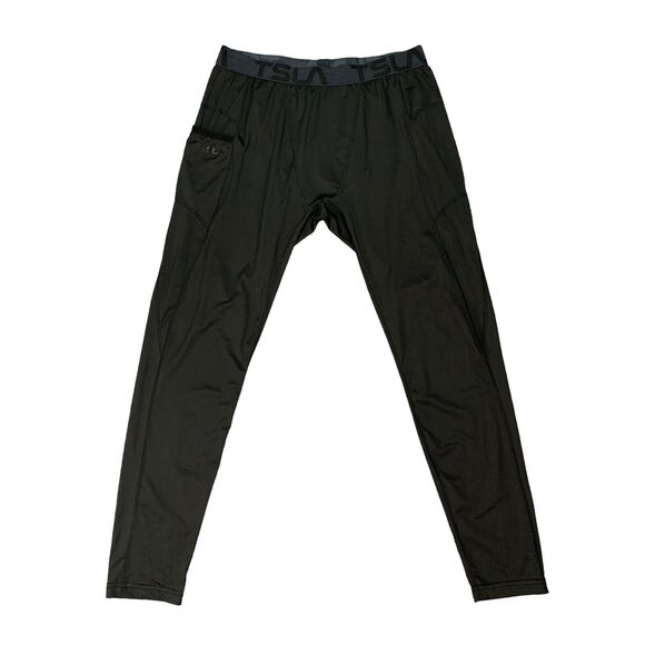 Tesla Compression Leggings Mens M Medium Black Fitted Stretch Base Layer Tight - Picture 1 of 10
